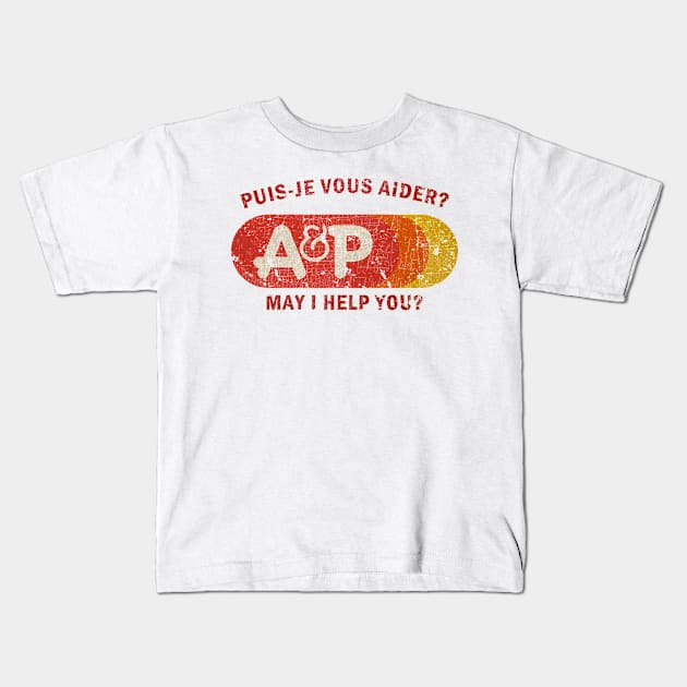 A&P Supermarket 1976 Kids T-Shirt by Thrift Haven505